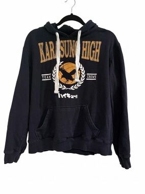 Haikyu!! Karasuno High Hoodie BoxLunch Crunchyroll Team Crows Black Size M